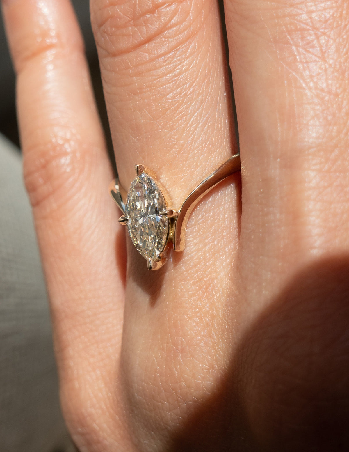 1.0 - 3.0 CT Marquise Shaped Lab Grown Diamond Soliatire Style Engagement Ring
