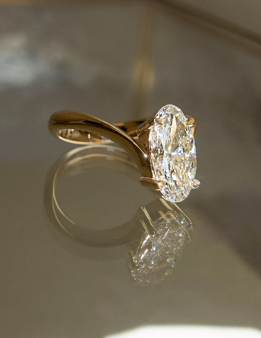 1.0 - 3.0 CT Oval Shaped Lab Grown Diamond Solitaire Style Engagement Ring