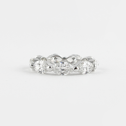 2.1 CT Marquise Bubble Prong Setting Moissanite Wedding Band 1