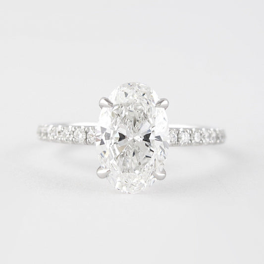 1.91 CT Oval Cut Pave Setting Moissanite Engagement Ring