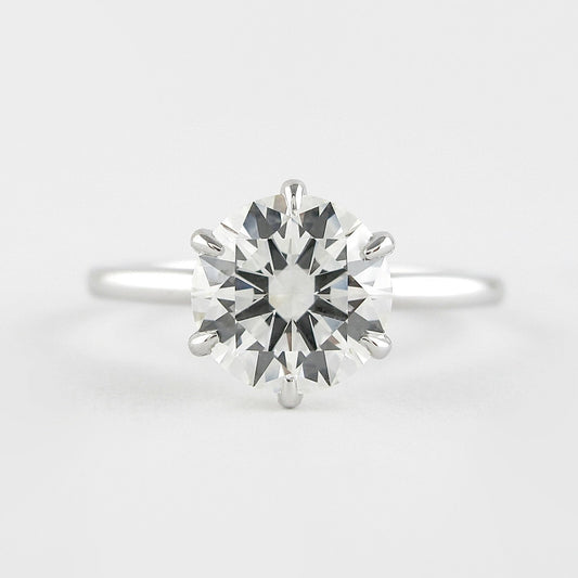 1.0 CT Round Solitaire Style Moissanite Engagement Ring