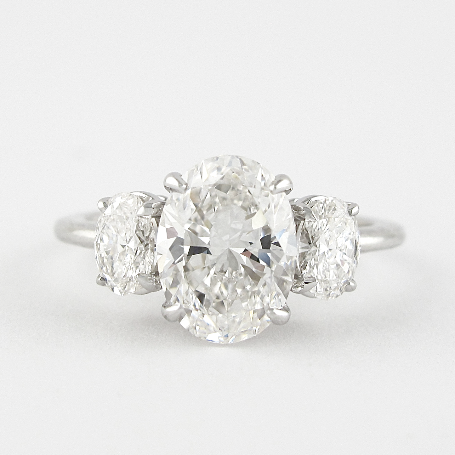 1.91 CT Oval Three Stone Moissanite Engagement Ring