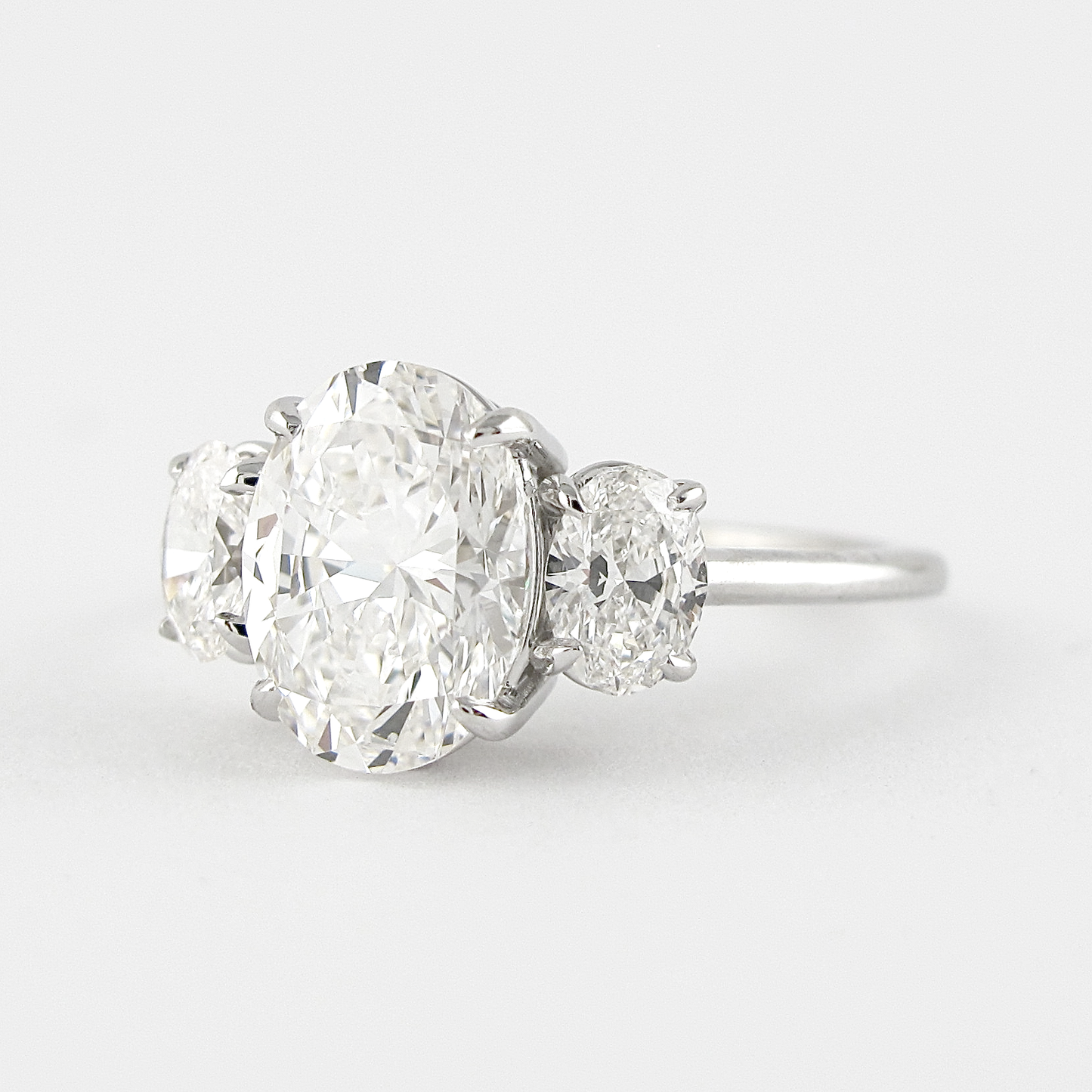 1.91 CT Oval Three Stone Moissanite Engagement Ring