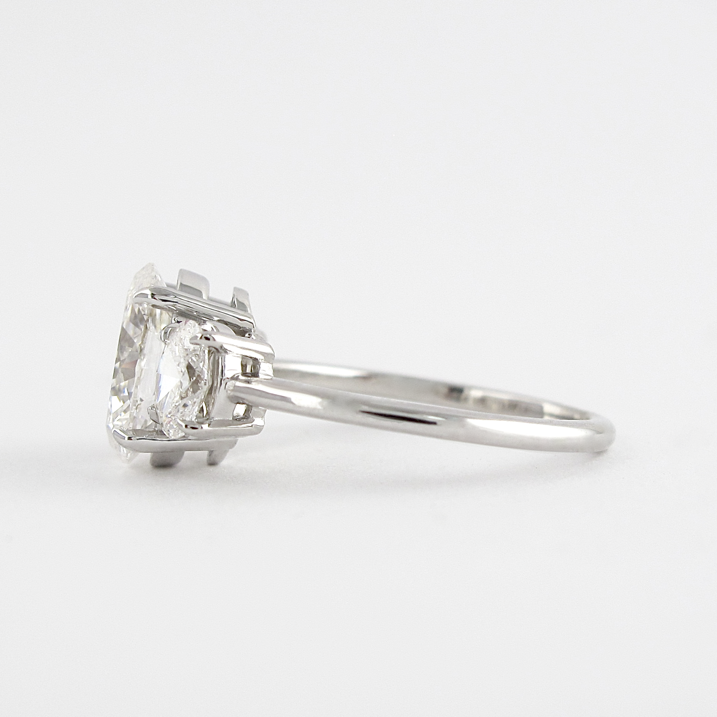 1.91 CT Oval Three Stone Moissanite Engagement Ring