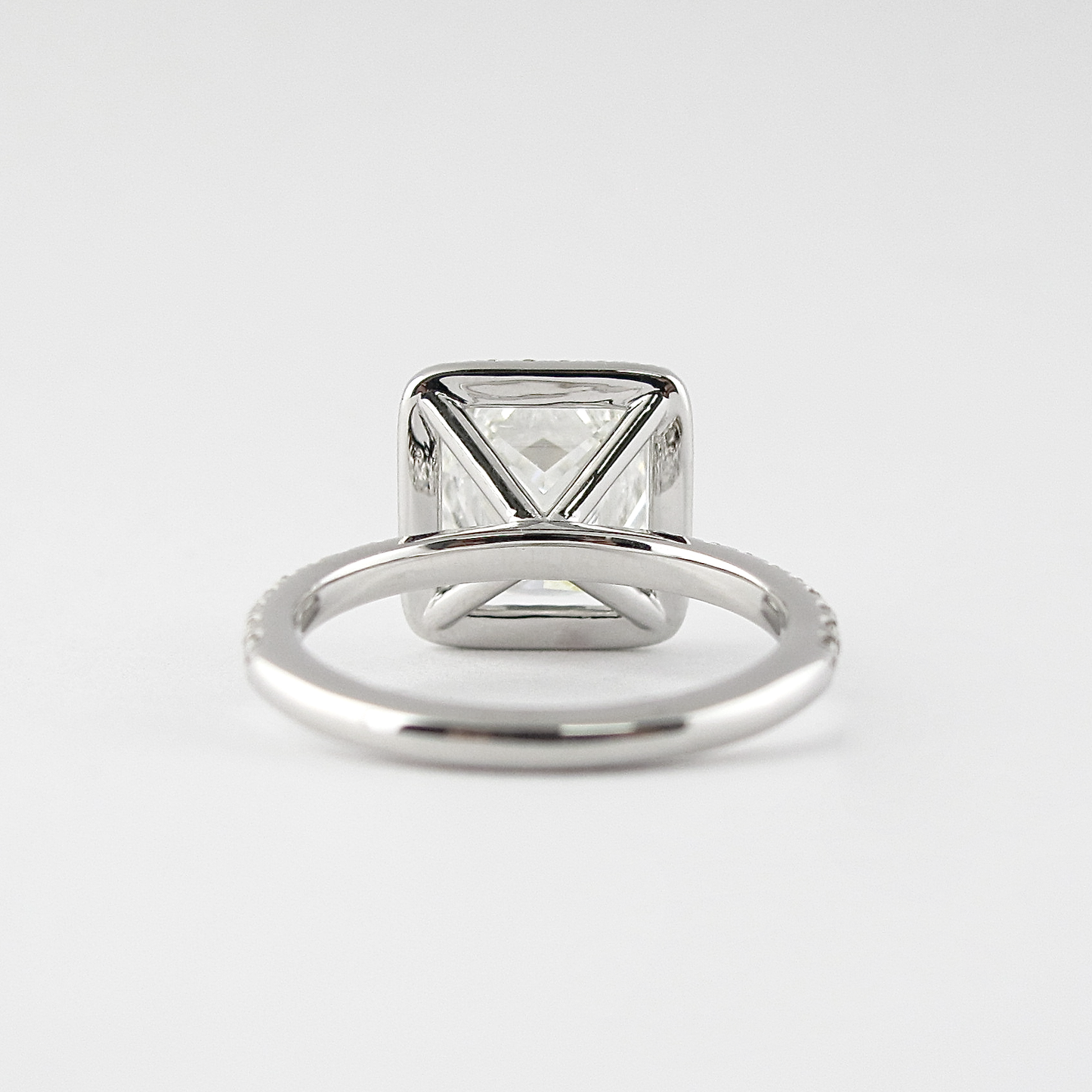 2.0 CT Princess Cut Halo Style Moissanite Engagement Ring