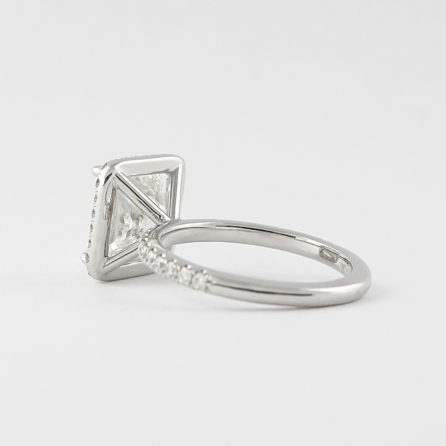 2.0 CT Princess Cut Halo Style Moissanite Engagement Ring