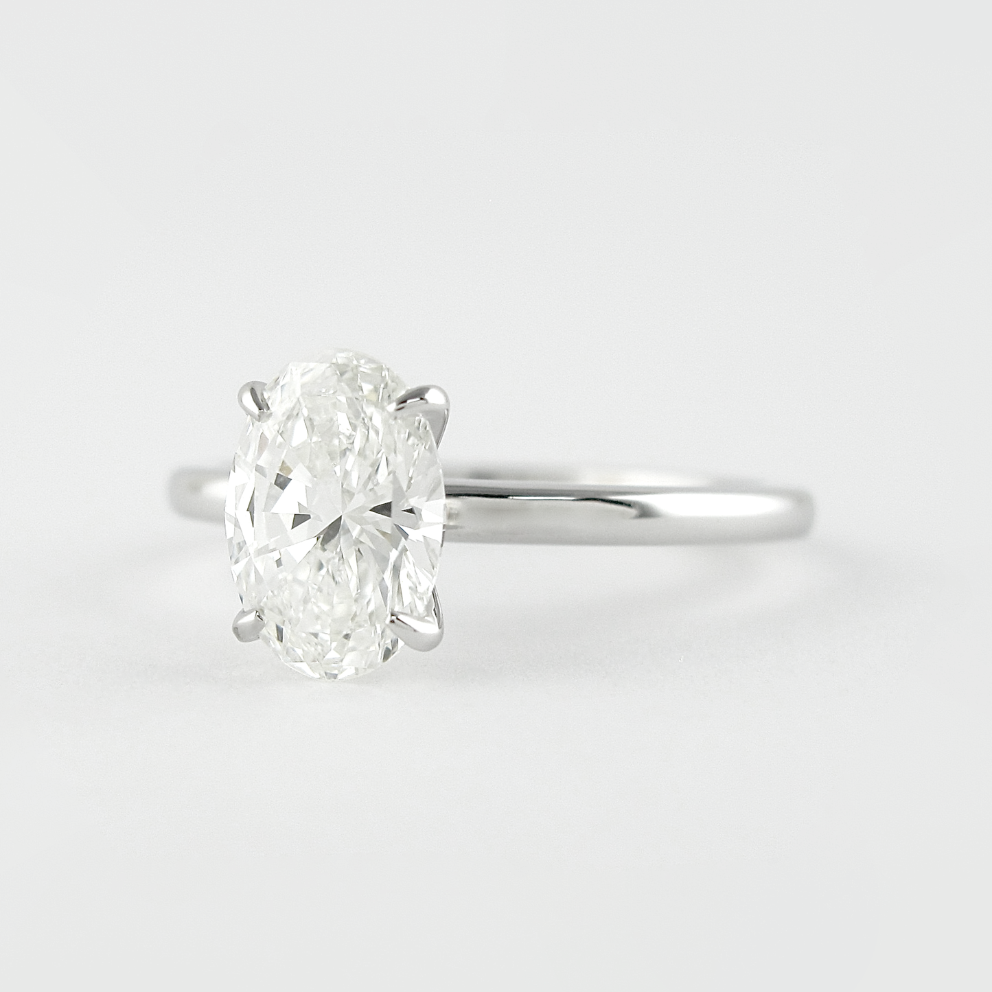 1.33 CT Oval Solitaire Style Moissanite Engagement Ring