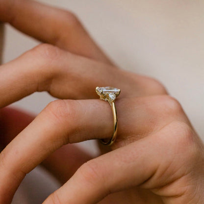 Radiant Lab Grown Diamond Three Stone Engagement Ring