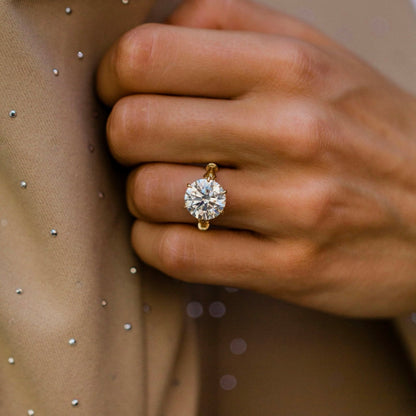Round Lab Grown Diamond Unique Engagement Ring