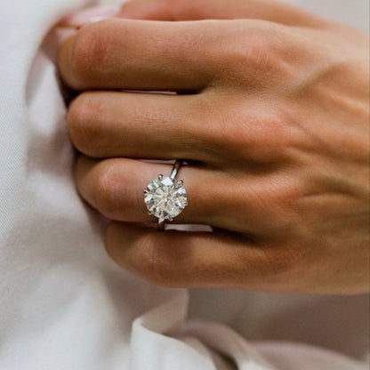 Round Lab Grown Diamond Hidden Halo Engagement Ring