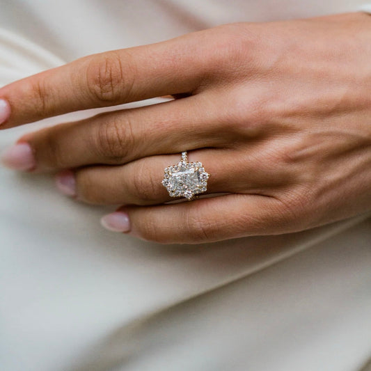 Radiant Lab Grown Diamond Hidden Halo Engagement Ring