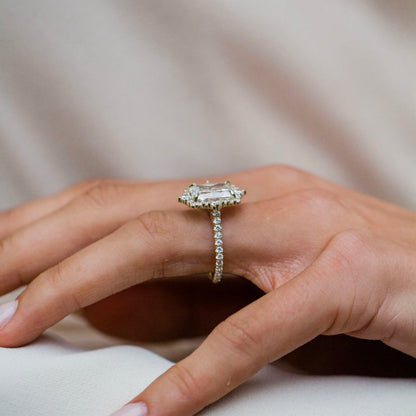 Radiant Lab Grown Diamond Hidden Halo Engagement Ring