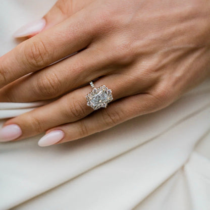 Radiant Lab Grown Diamond Hidden Halo Engagement Ring
