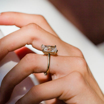 Radiant Lab Grown Diamond Solitaire Engagement Ring