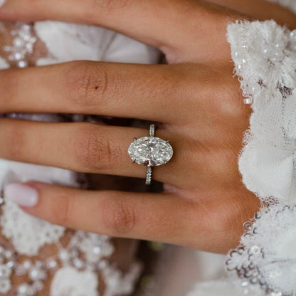 Oval Lab Grown Diamond Pave Engagement Ring