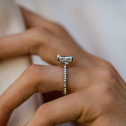 Radiant Lab Grown Diamond Hidden Halo Engagement Ring