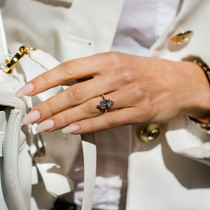Marquise Lab Grown Diamond Hidden Halo Engagement Ring