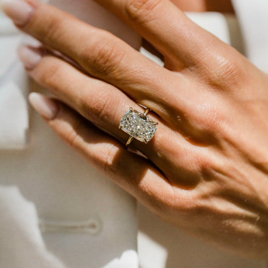 Cushion Lab Grown Diamond Hidden Halo Engagement Ring