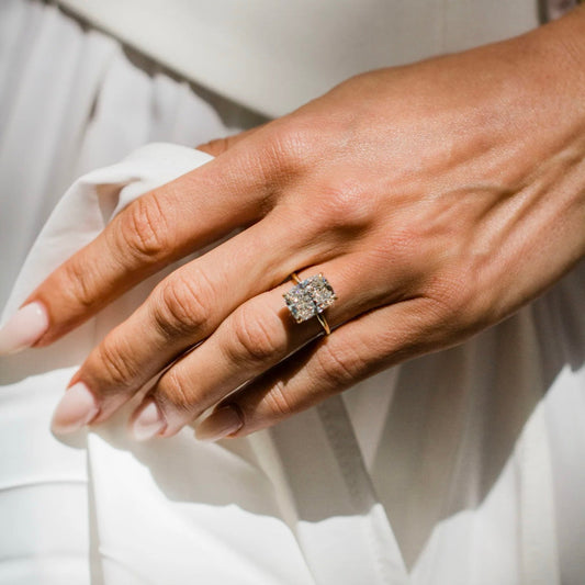 Cushion Lab Grown Diamond Hidden Halo Engagement Ring