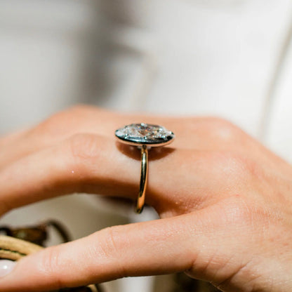 Oval Lab Grown Diamond Bezel Engagement Ring