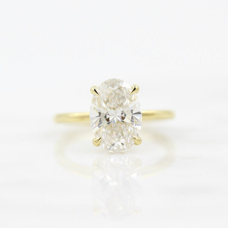 2.40 CT Oval Cut Solitaire Moissanite Engagement Ring