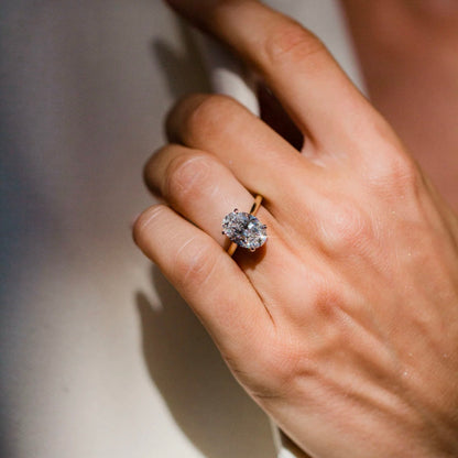 Oval Lab Grown Diamond Hidden Halo Engagement Ring