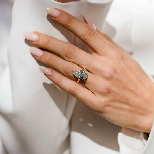 Pear Shaped Lab Grown Diamond Solitaire Engagement Ring
