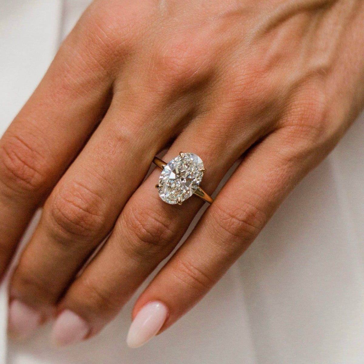 Oval Shaped Lab Grown Diamond Solitaire Engagement Ring
