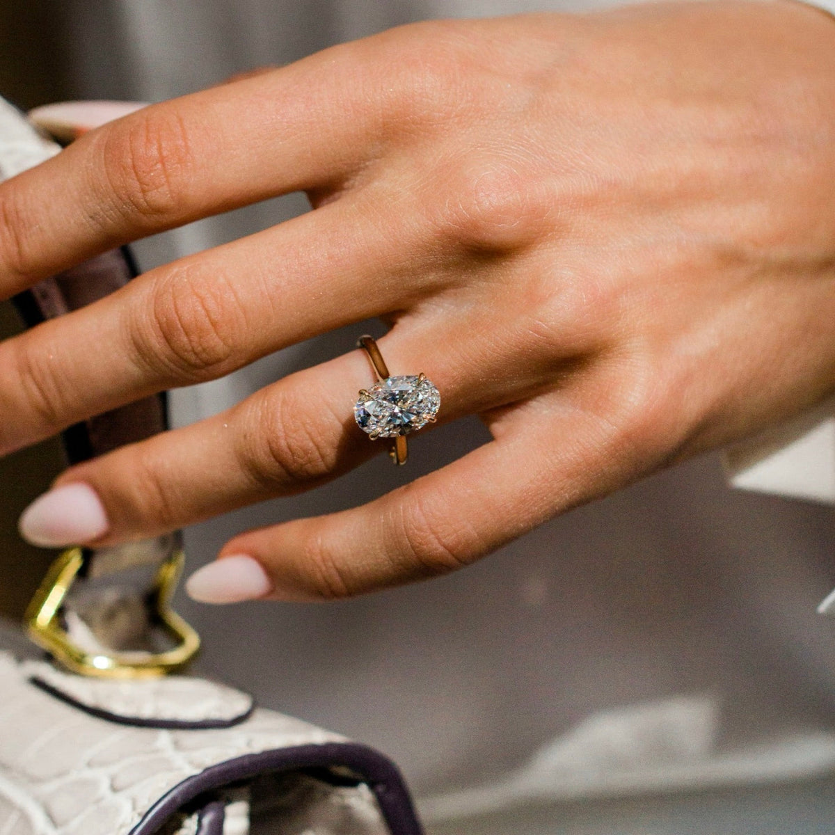 Oval Shaped Lab Grown Diamond Solitaire Engagement Ring
