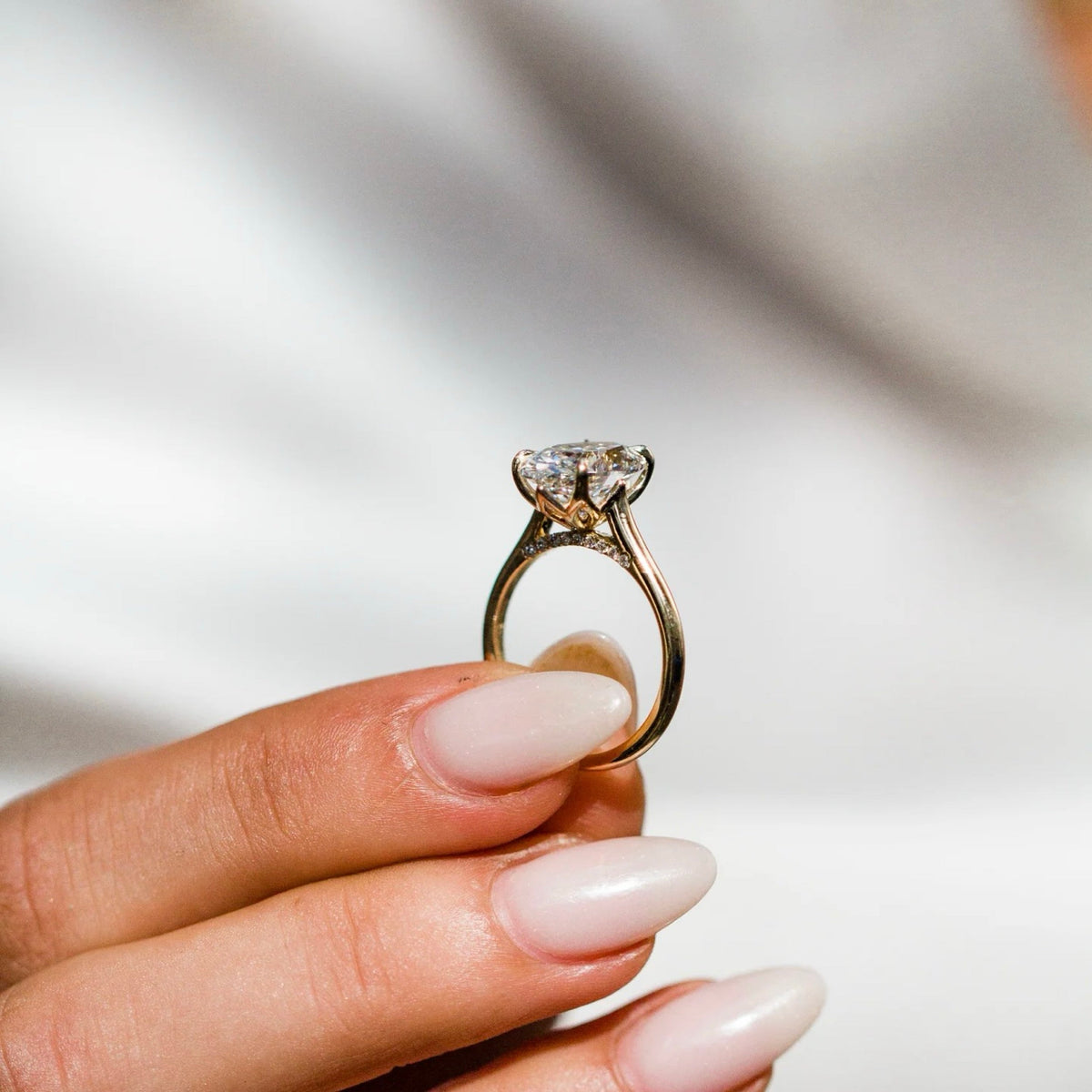 Oval Shaped Lab Grown Diamond Solitaire Engagement Ring