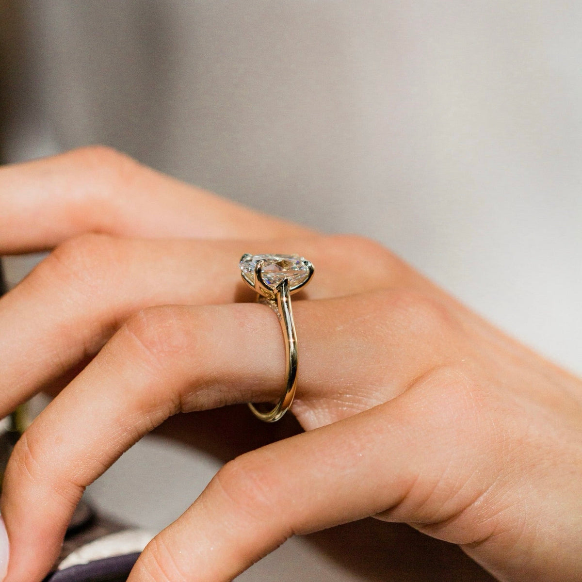Oval Shaped Lab Grown Diamond Solitaire Engagement Ring
