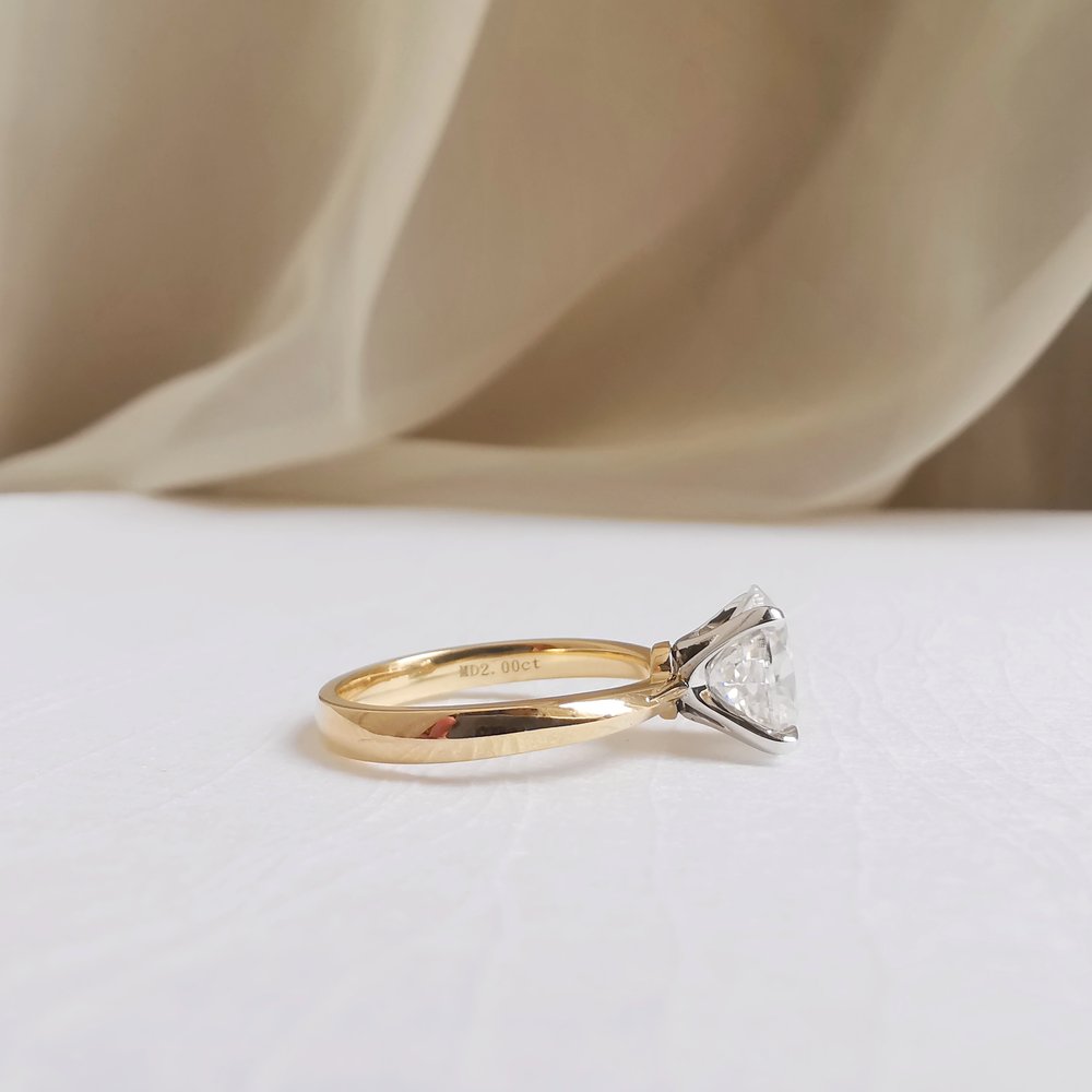 2.0 CT Oval Shaped Moissanite Solitaire Engagement Ring