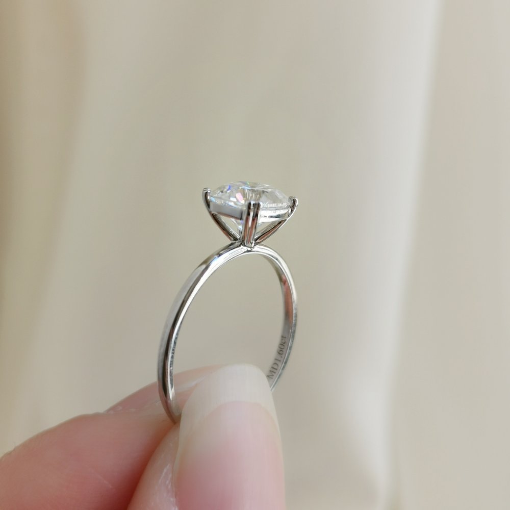 1.60 CT Cushion Shaped Moissanite Solitaire Engagement Ring