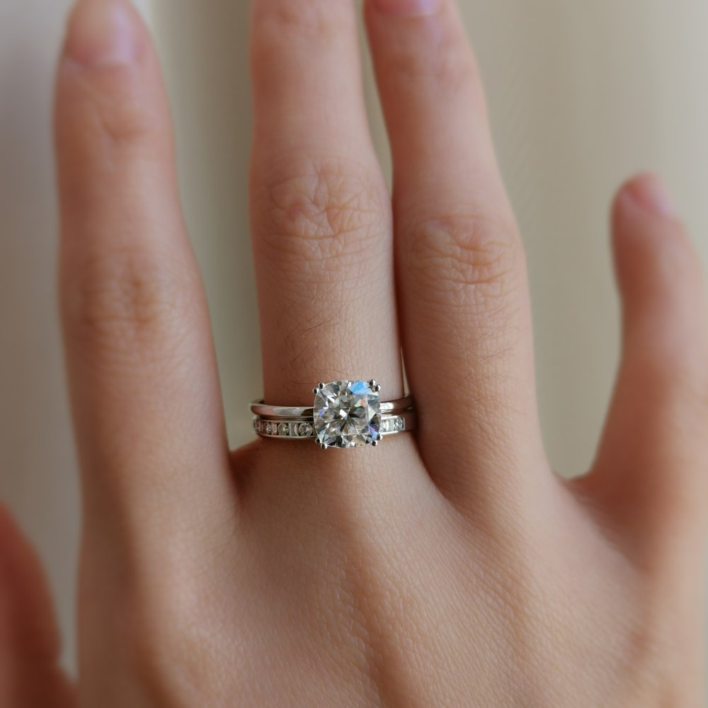 1.60 CT Cushion Shaped Moissanite Solitaire Engagement Ring