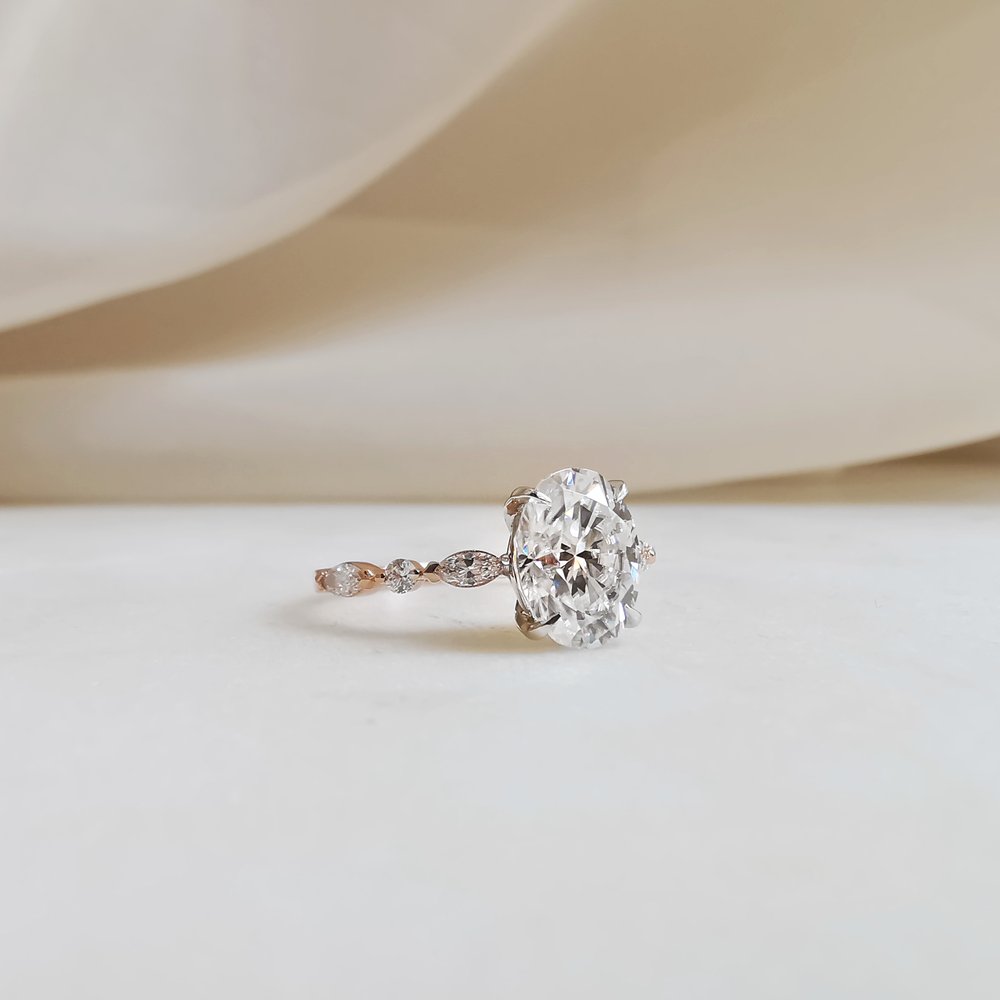 1.70 CT Oval Shaped Moissanite Solitaire Engagement Ring