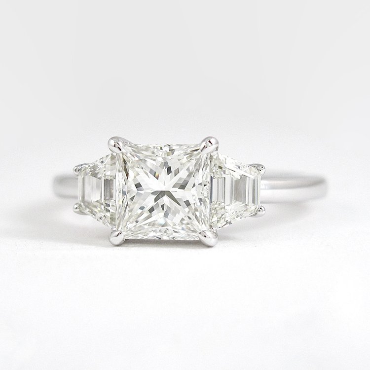 1.75 CT Princess Three Stone Style Moissanite Engagement Ring