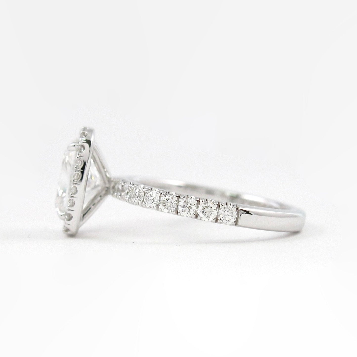 2.0 CT Elongated Cushion Halo Style Moissanite Engagement Ring