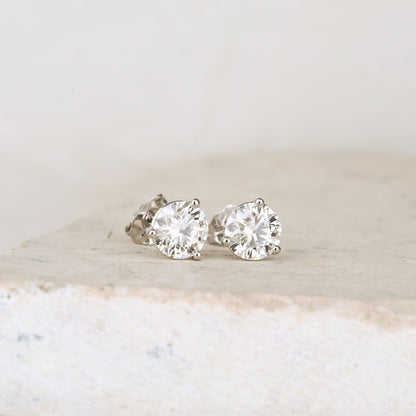0.70 TCW Round Cut Moissanite Stud Earrings