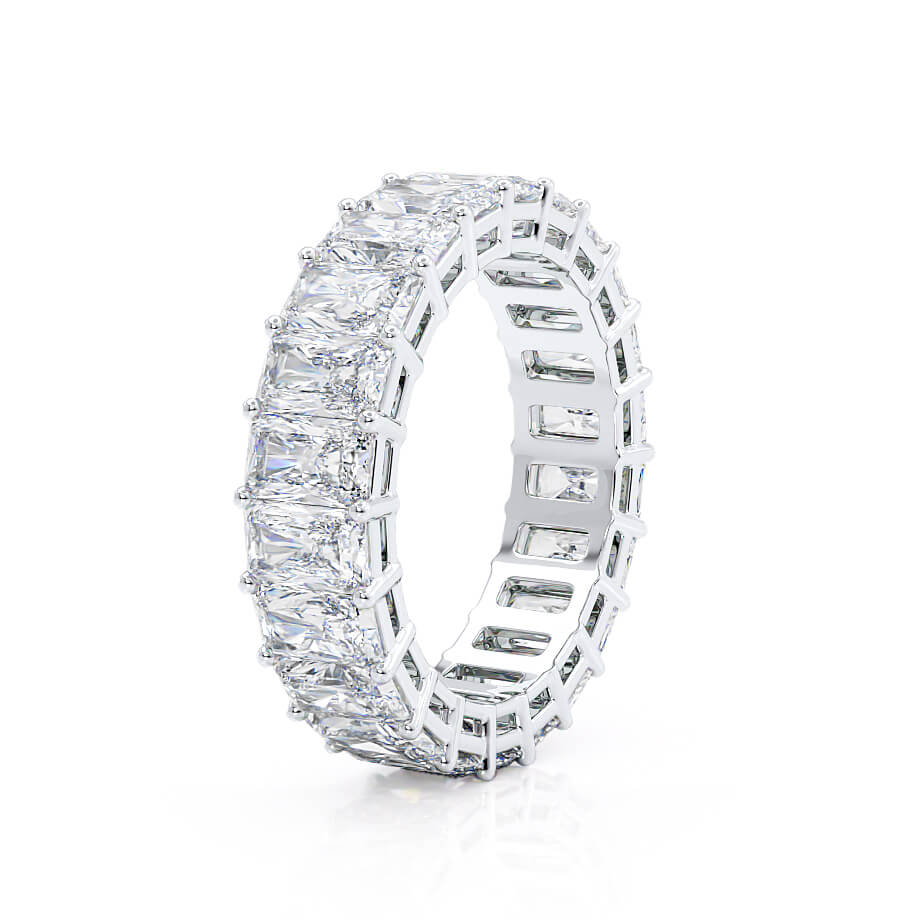 7.26 CT Radiant Shaped Moissanite Full Eternity Style Wedding Band