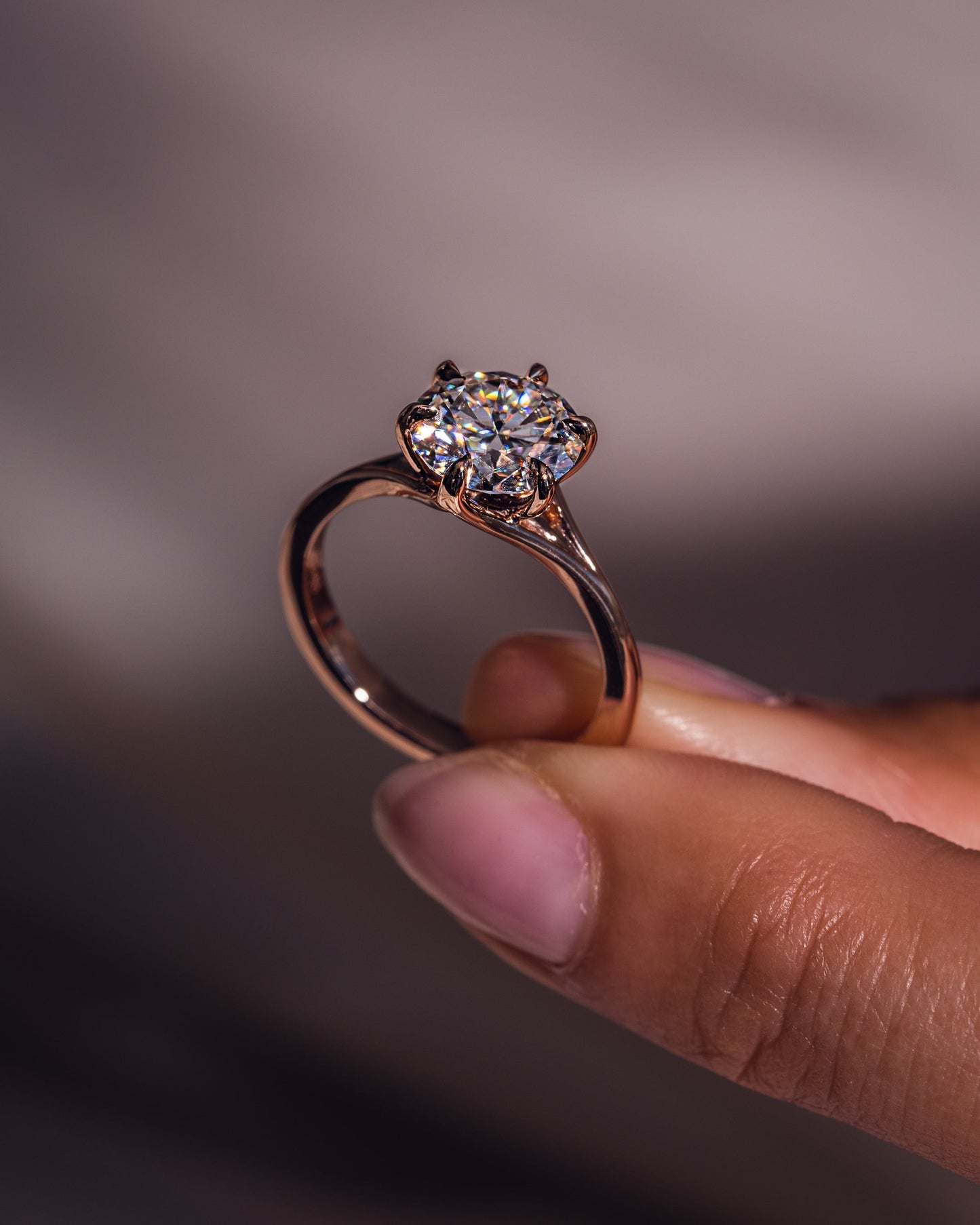 1.9 CT Round Solitaire Moissanite Engagement Ring