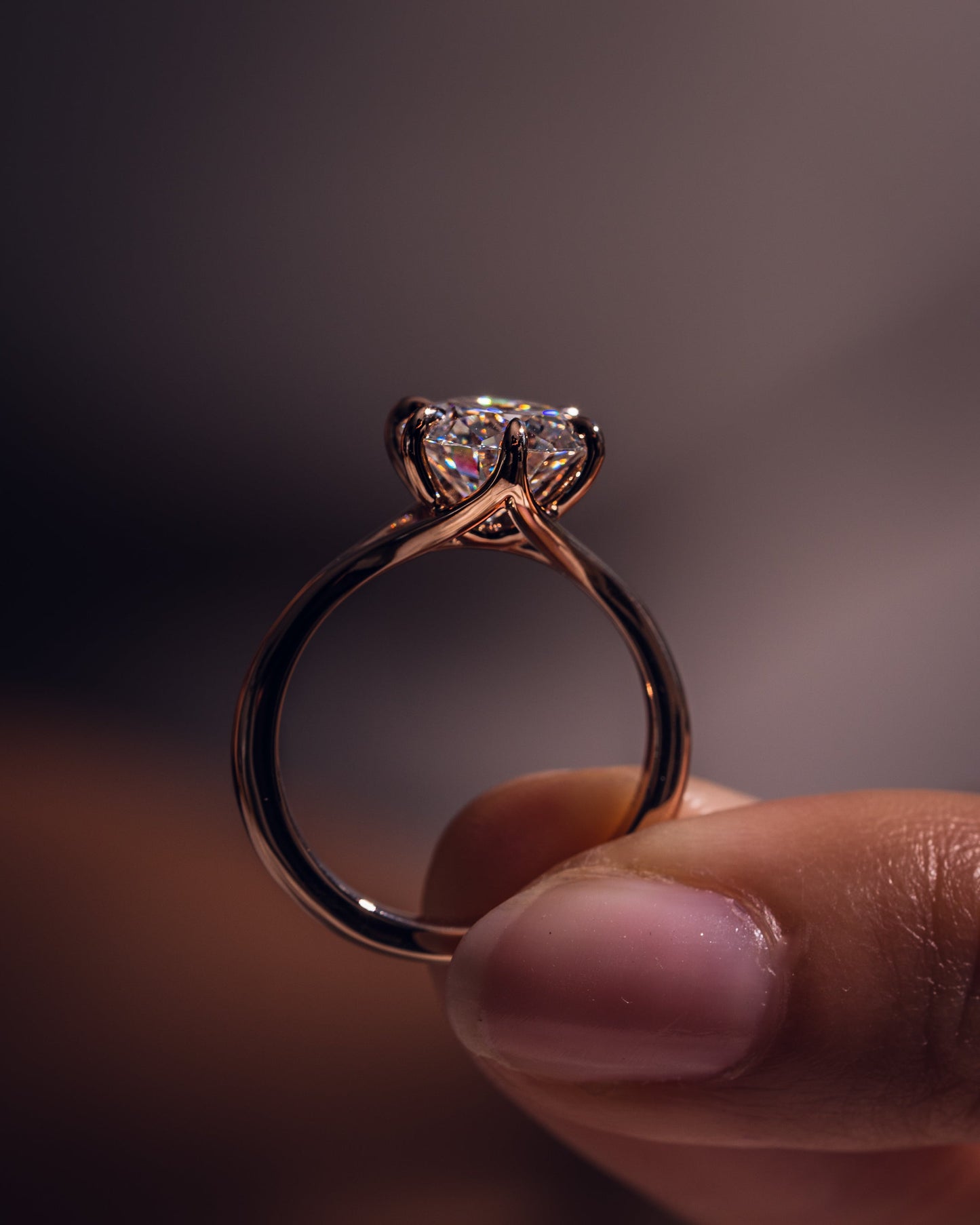 1.9 CT Round Solitaire Moissanite Engagement Ring