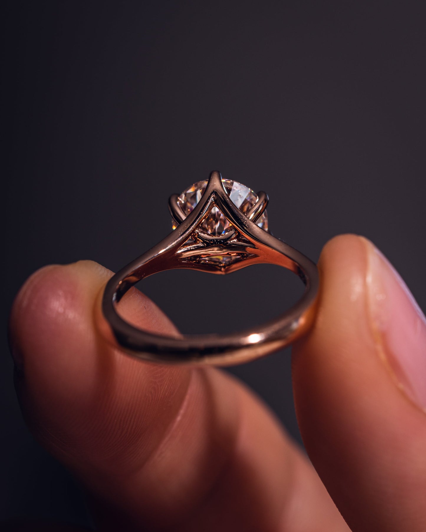 1.9 CT Round Solitaire Moissanite Engagement Ring