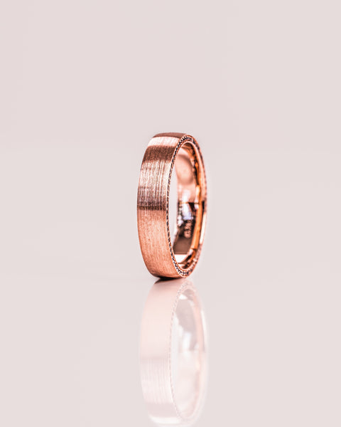 Classic Brushed-Finish Rose Gold Men's Band