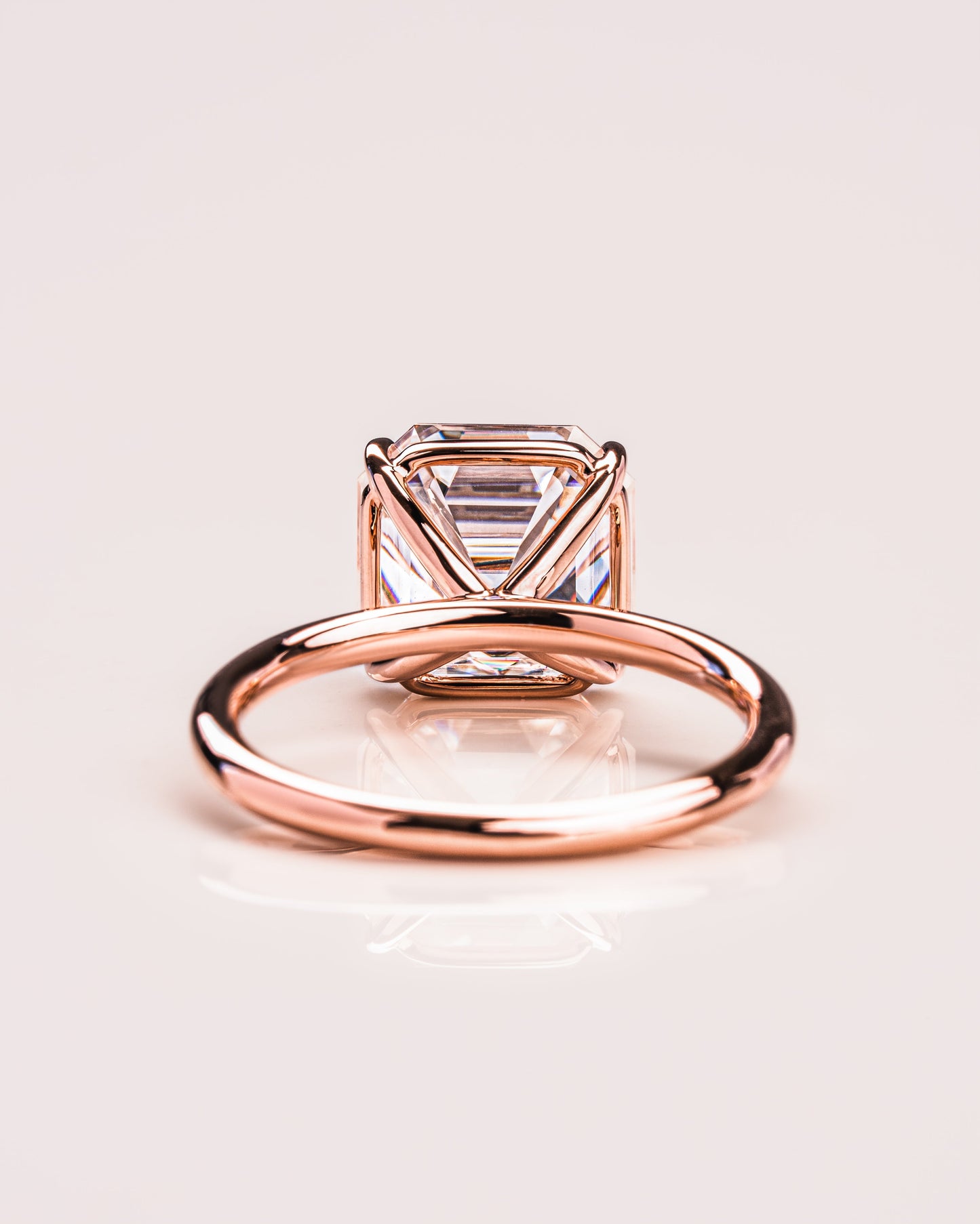 3.2 CT Asscher Solitaire Moissanite Engagement Ring