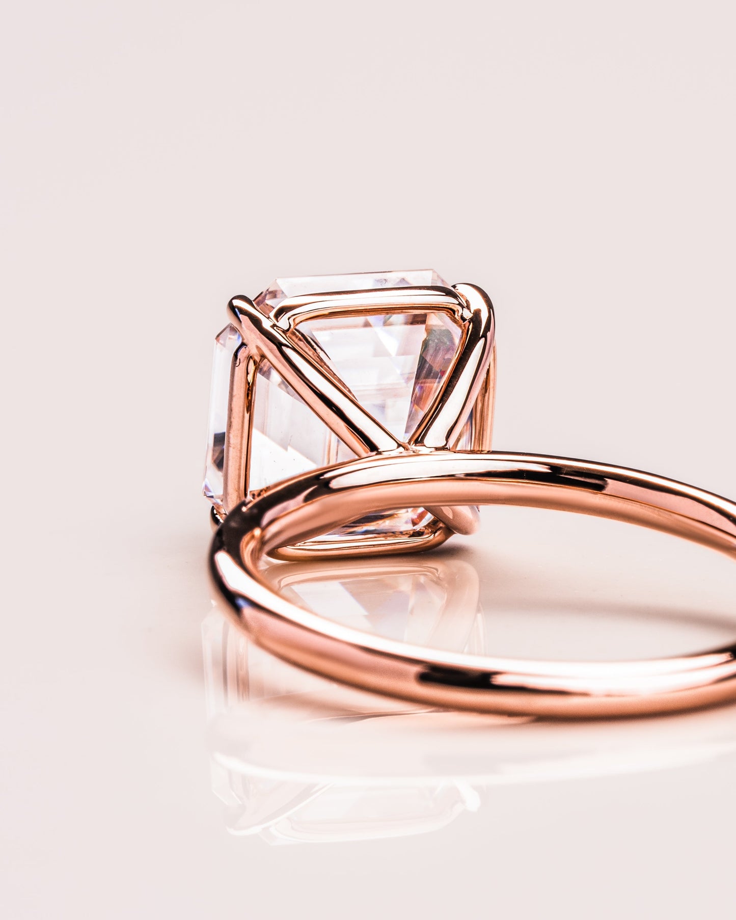 3.2 CT Asscher Solitaire Moissanite Engagement Ring