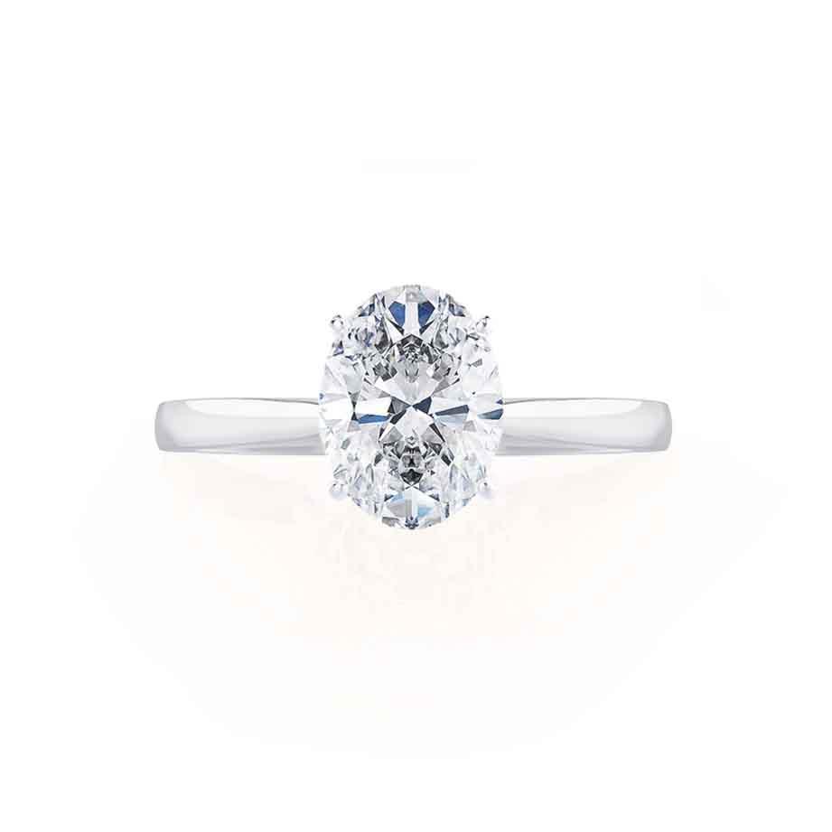 1.50 CT Oval Shaped Solitaire Moissanite Engagement Ring