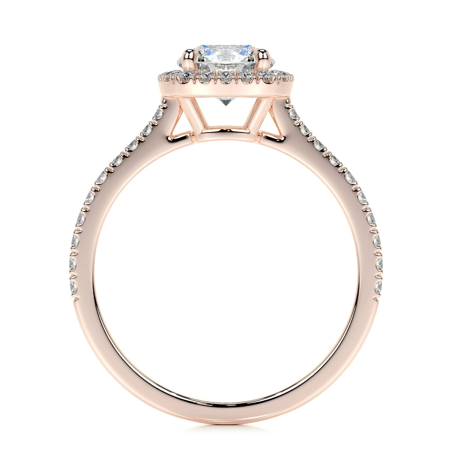 1.0 CT Round Halo CVD E/VS2 Diamond Engagement Ring 13