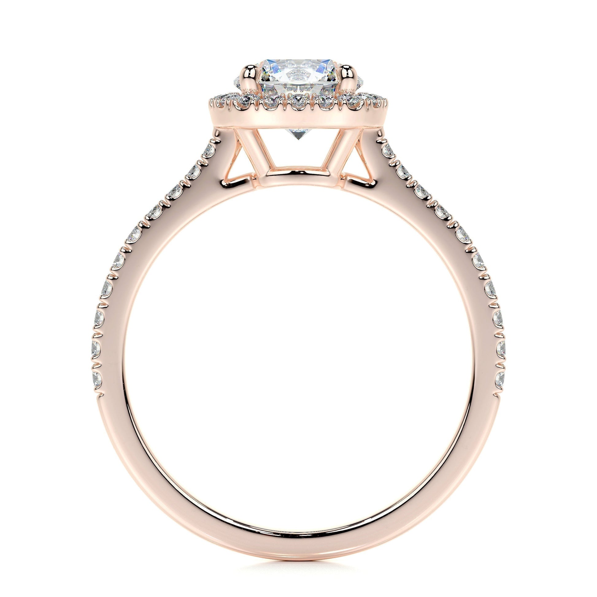 1.0 CT Round Halo CVD E/VS2 Diamond Engagement Ring 13