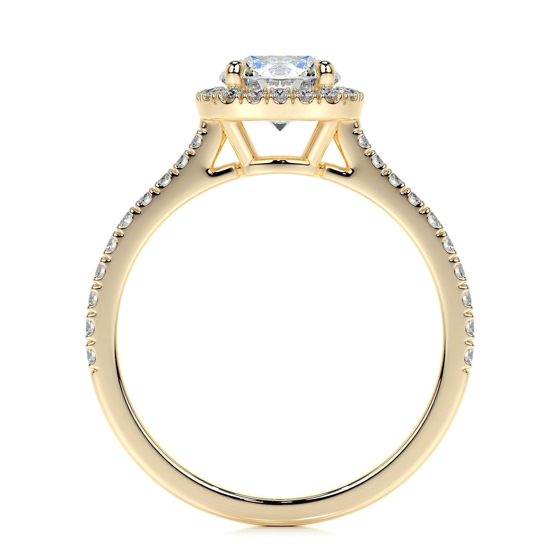 1.0 CT Round Halo CVD E/VS2 Diamond Engagement Ring 8