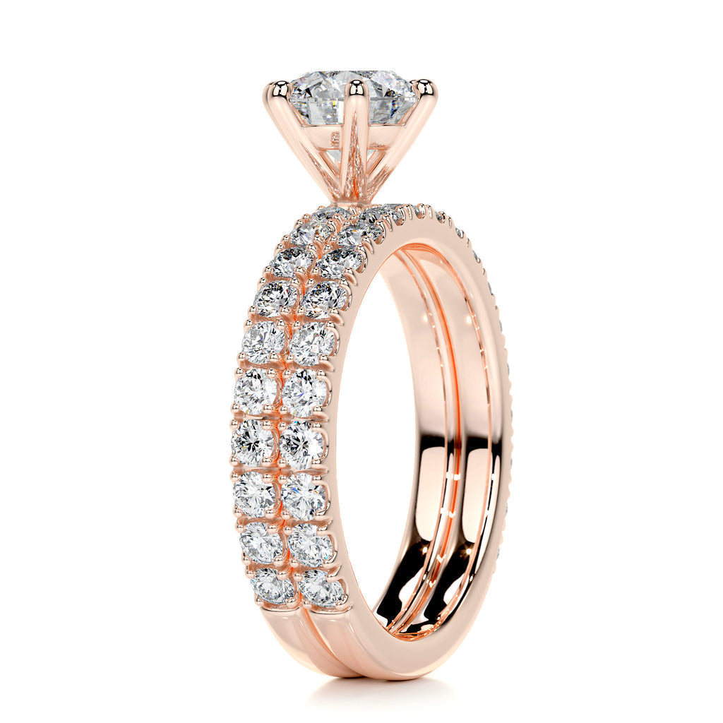 1.50 CT Round Solitaire CVD F/VS Diamond Bridal Ring Set 15